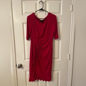 Connected Apparel - Red Faux wrap dress size 10